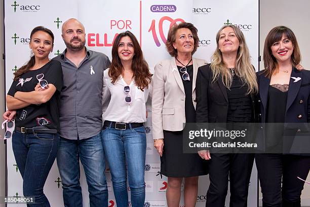 Chenoa, Javi Nieves, Mar Amate, Isabel Oriol, Mercedes Ferrer and Mai Meneses Present 'Color Esperanza' Song in Madrid on October 17, 2013 in Madrid,...