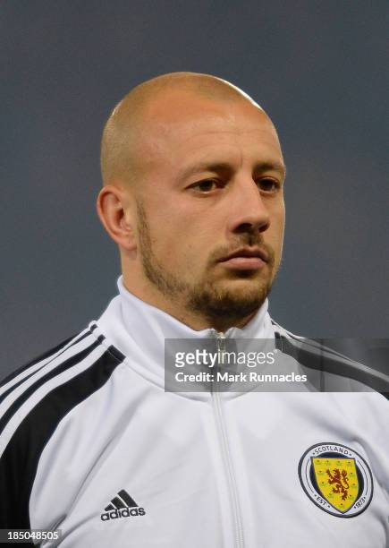 Alan Hutton of Scotland during the FIFA 2014 World Cup Qualifying Group A match between Scotland and Croatia at Hampden Park on October 15, 2013.