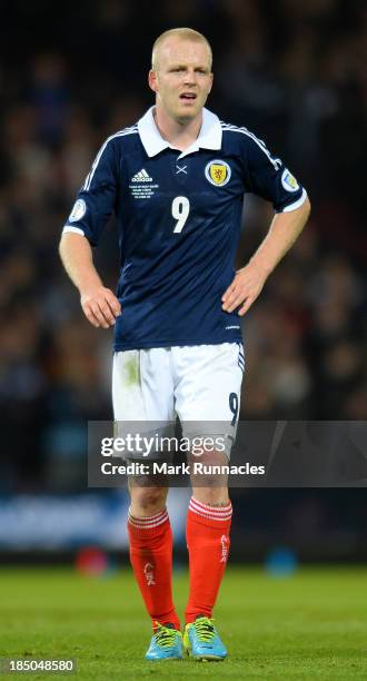 Steven Naismith of Scotland in action during the FIFA 2014 World Cup Qualifying Group A match between Scotland and Croatia at Hampden Park on October...