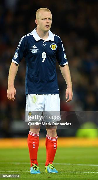 Steven Naismith of Scotland in action during the FIFA 2014 World Cup Qualifying Group A match between Scotland and Croatia at Hampden Park on October...