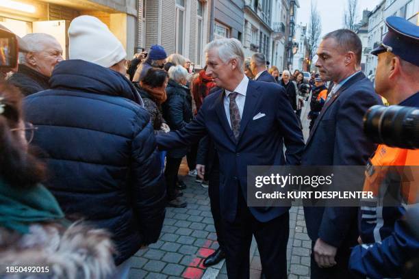 King Philippe - Filip of Belgium pictured during a royal visit to the exhibition 'Rose, Rose, Rose a mes yeux. James Ensor and still life in Belgium...