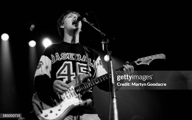 Lee Mavers of The La's, performs on stage in Rennes, France, 1989.