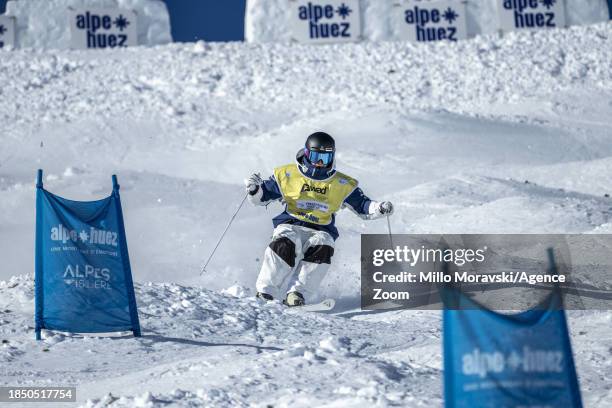 Jakara Anthony of Team Australia in action, takes 1st place during the FIS Freestyle Ski World Cup Men's and Women's Moguls on December 15, 2023 in...