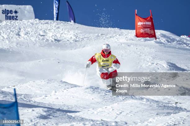 Mikael Kingsbury of Team Canada in action, takes 1st place during the FIS Freestyle Ski World Cup Men's and Women's Moguls on December 15, 2023 in...