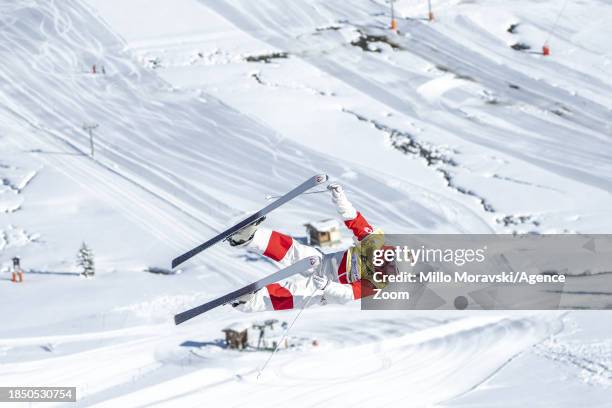 Mikael Kingsbury of Team Canada in action, takes 1st place during the FIS Freestyle Ski World Cup Men's and Women's Moguls on December 15, 2023 in...