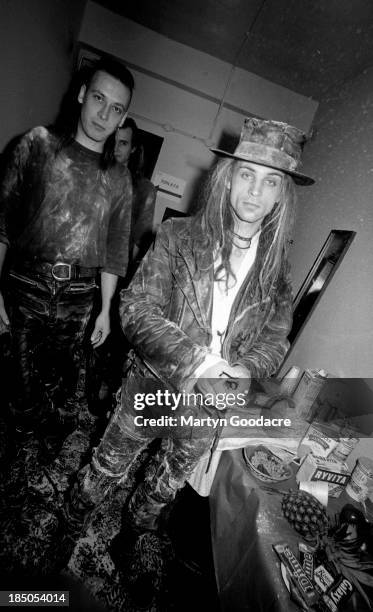 Fields of the Nephilim, portrait, backstage, United Kingdom, 1990.