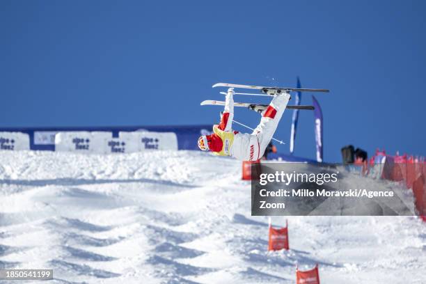 Mikael Kingsbury of Team Canada in action, takes 1st place during the FIS Freestyle Ski World Cup Men's and Women's Moguls on December 15, 2023 in...