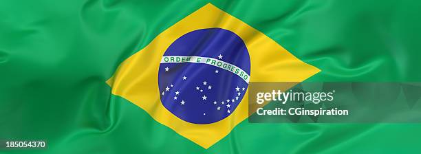 brazil flag banner - brasiliens flagga bildbanksfoton och bilder