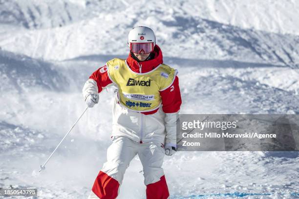 Mikael Kingsbury of Team Canada in action, takes 1st place during the FIS Freestyle Ski World Cup Men's and Women's Moguls on December 15, 2023 in...