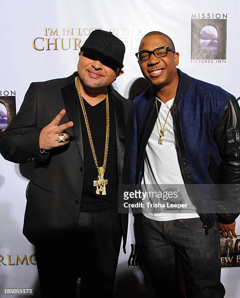 Galley Alexander Molina and Ja Rule attend "I'm In Love With A Church Girl" Premiere at California Theatre on October 15, 2013 in San Jose,...