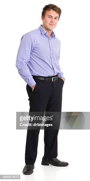 standing young man posing - powder blue shirt stock pictures, royalty-free photos & images