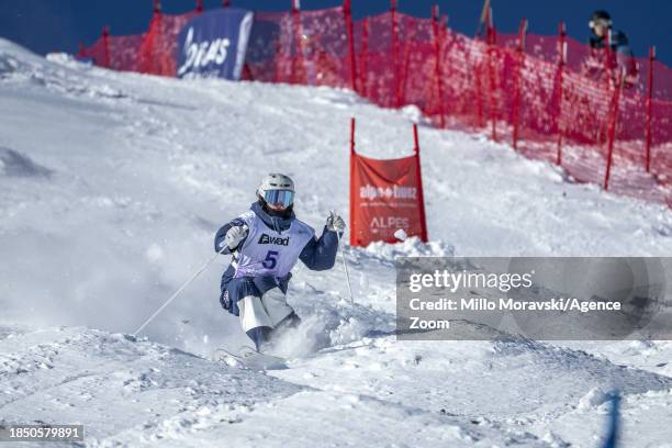 Jaelin Kauf of Team United States in action, takes 2nd place during the FIS Freestyle Ski World Cup Men's and Women's Moguls on December 15, 2023 in...