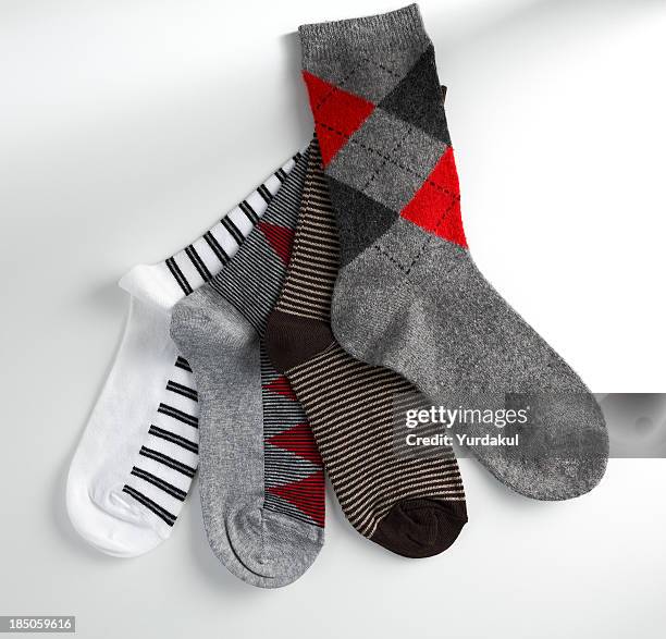 arrangement of winter socks - socks isolated stock pictures, royalty-free photos & images