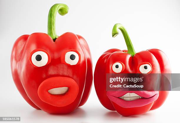 peppers portrait - food sculpture stock pictures, royalty-free photos & images