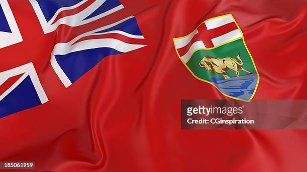flag of manitoba - manitoba stock pictures, royalty-free photos & images