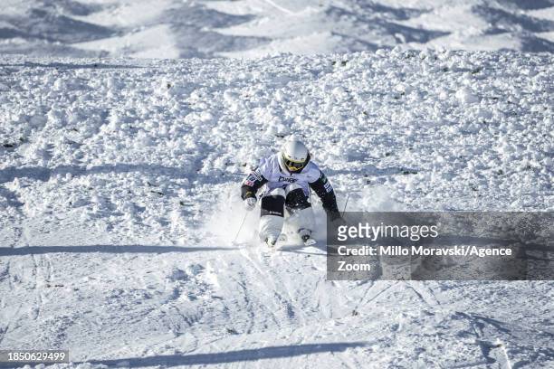 Rino Yanagimoto in action during the FIS Freestyle Ski World Cup Men's and Women's Moguls on December 15, 2023 in Alpe d'Huez, France.