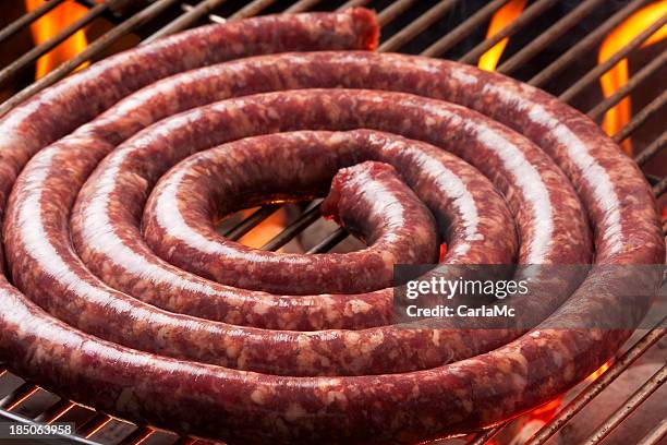 wors on a braai - raw sausages stock pictures, royalty-free photos & images