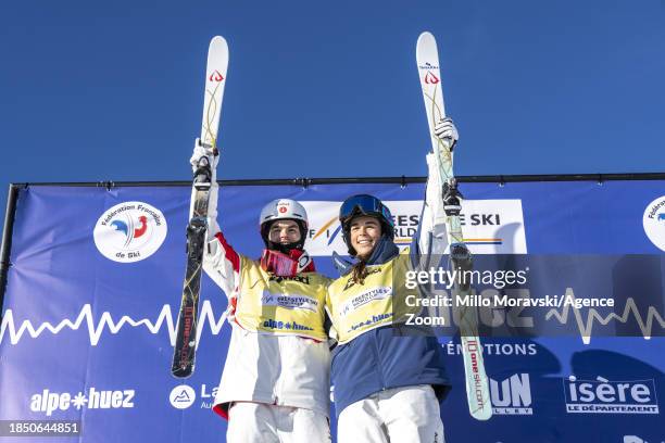 Mikael Kingsbury of Team Canada leader in the standings, Jakara Anthony of Team Australia leader in the standings during the FIS Freestyle Ski World...