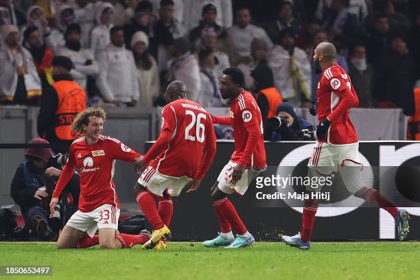 Alex Kral of 1.FC Union Berlin celebrates after scoring their team's second goal during the UEFA Champions League match between 1. FC Union Berlin...