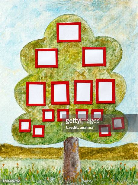 ilustraciones, imágenes clip art, dibujos animados e iconos de stock de árbol genealógico - árbol genealógico
