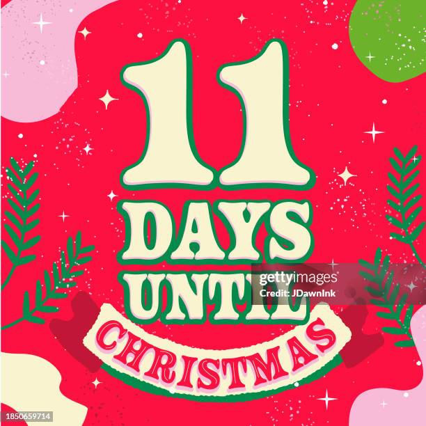 11 days until christmas countdown cute background design template - 12 days of christmas stock illustrations