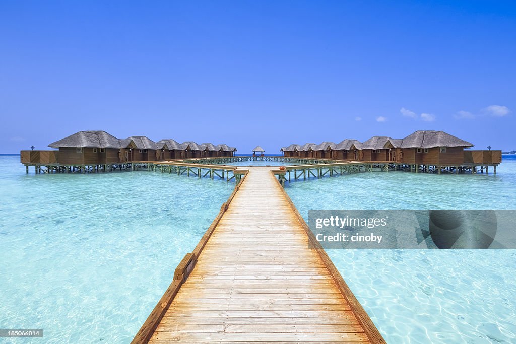 Überwasser-Bungalows-Boardwalk