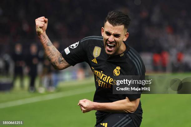 Dani Ceballos of Real Madrid celebrates scoring their team's third goal during the UEFA Champions League match between 1. FC Union Berlin and Real...