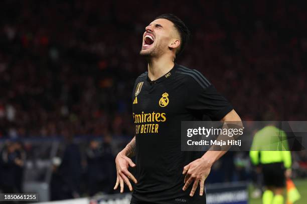 Dani Ceballos of Real Madrid celebrates scoring their team's third goal during the UEFA Champions League match between 1. FC Union Berlin and Real...