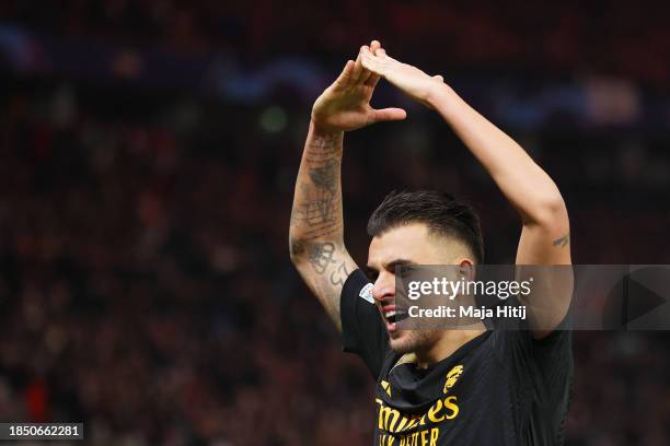 Dani Ceballos of Real Madrid celebrates scoring their team's third goal during the UEFA Champions League match between 1. FC Union Berlin and Real...