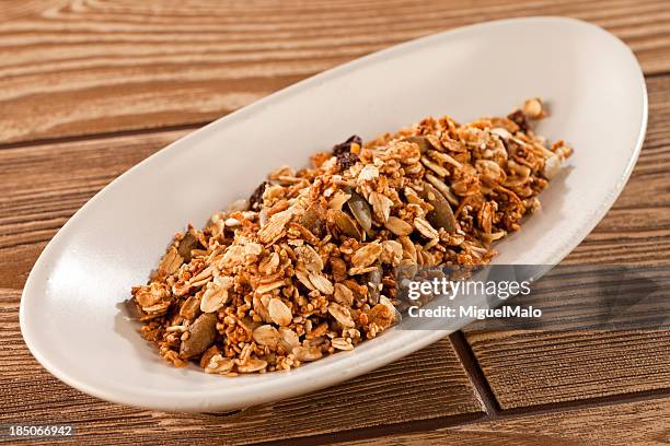 granola or muesli - abyssinica stock pictures, royalty-free photos & images