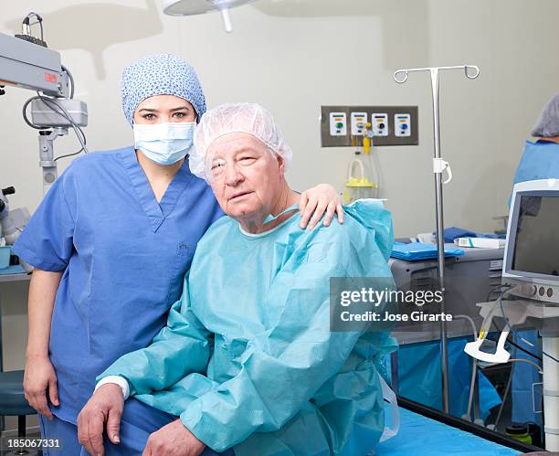 eye surgeon after surgery - cataract eye stock pictures, royalty-free photos & images