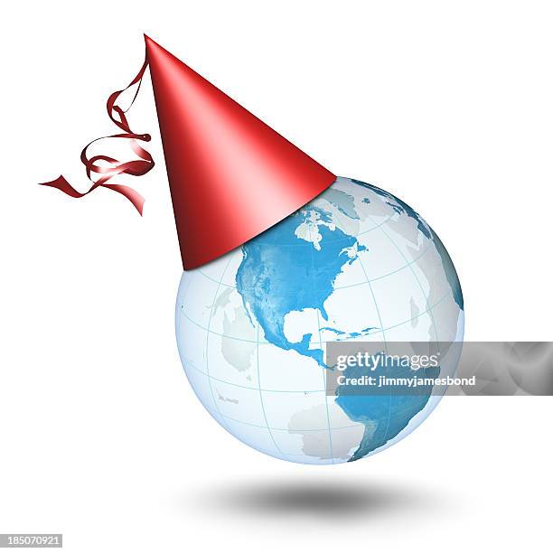 earth party - americas western hemisphere - globe party stock pictures, royalty-free photos & images