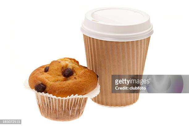 take out breakfast on the go - muffin stock pictures, royalty-free photos & images