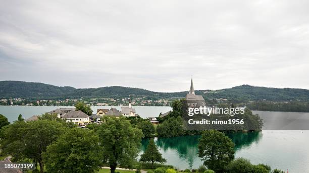 woerthersee view in carinthia. austria. - kärnten am wörthersee stock pictures, royalty-free photos & images