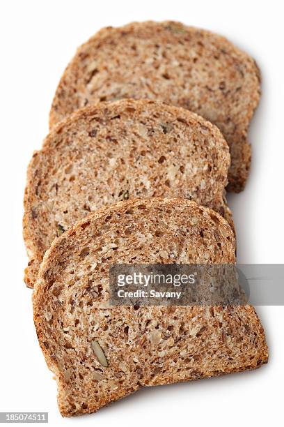 sliced of bread - rogge graan stockfoto's en -beelden