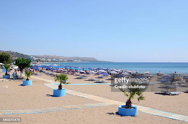 faliraki beach in rhodes, greece - rhodes,_new_south_wales stock pictures, royalty-free photos & images