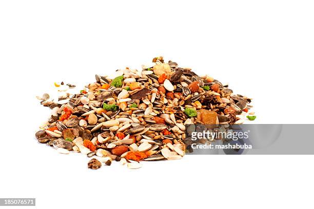feed for large parrots. - bird seed stock pictures, royalty-free photos & images