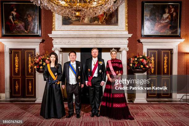Korean First Lady Kim Keon Hee, President of the Republic Korea Yoon Suk Yeol, King Willem-Alexander of The Netherlands and Queen Maxima of The...