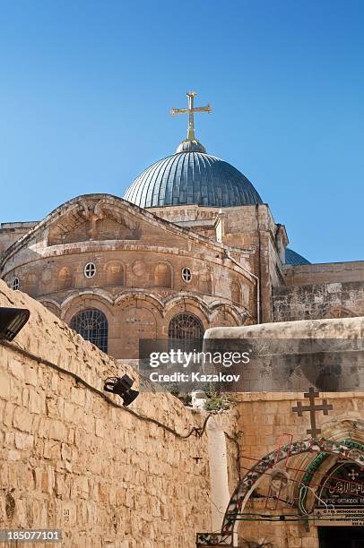 dome of the  church  holy sepulchre - church of the holy sepulchre 個照片及圖片檔