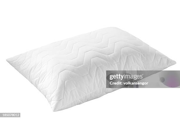 white textured pillow with wavy pattern on white background - white pillow stock pictures, royalty-free photos & images