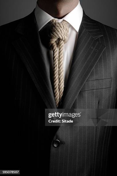 hangmans noose as necktie - necktie stock pictures, royalty-free photos & images