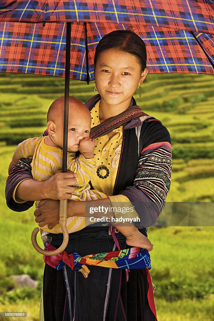 Vietnamese minority people - woman from Black Hmong Hill Tribe