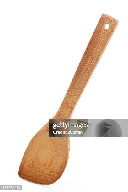 kitchen utensil series, wooden spatula - spatula stock pictures, royalty-free photos & images
