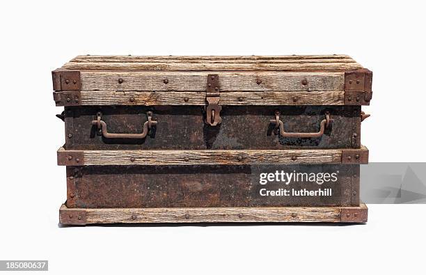 old distressed chest - old wooden chest stock pictures, royalty-free photos & images