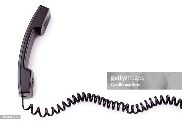 corded telephone handset taken off the hook - telephone lines stock pictures, royalty-free photos & images