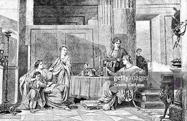illustrations, cliparts, dessins animés et icônes de roman dîner de style victorien-illustration - repas entre amis