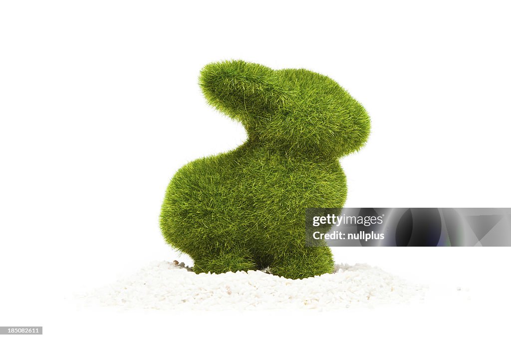 Easter bunny made of artificial grass