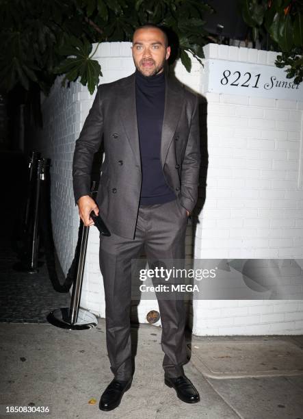 Jesse Williams is seen leaving Chateau Marmont on December 14, 2023 in West Hollywood, California.