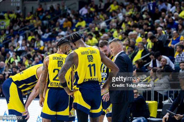 Sarunas Jasikevicius, Head Coach of Fenerbahce Beko Istanbul in action during the Turkish Airlines EuroLeague Regular Season Round 14 match between...