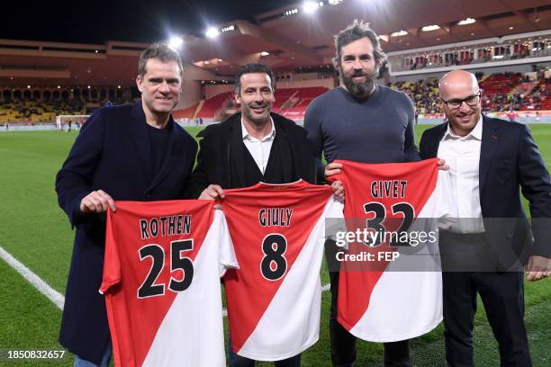 Thiago SCURO - Jerome ROTHEN - Ludovic GIULY - Gael GIVET during the Ligue 1 Uber Eats match between Association Sportive de Monaco Football Club and...